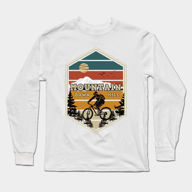 Mountain down hill Long Sleeve T-Shirt by Mako Design 